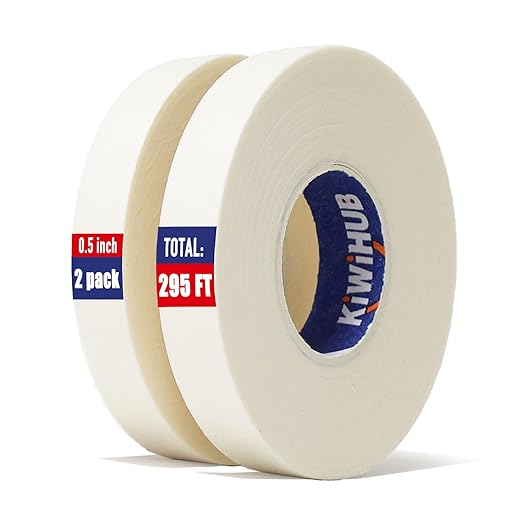 kiwihub 2 pack art tape - professional artist tape for watercolor paper, white masking artists tape for painting canvas framing - acid free 0.5inch wide 295ft long