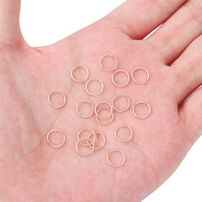 Rose Gold Plated Jump Rings Non Tarnish 8mm 300pcs for Jewelry Making Findings