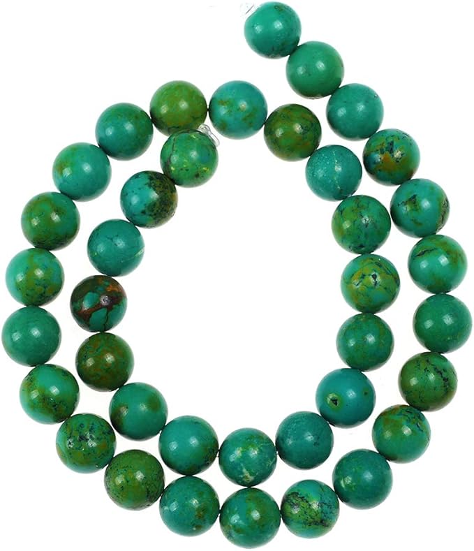 8mm Natural Turquoise Gemstone Round Loose Beads Crystal Stone Bracelet Necklace Accessories Crafts for Jewelry Making DIY,1 Strand 15"