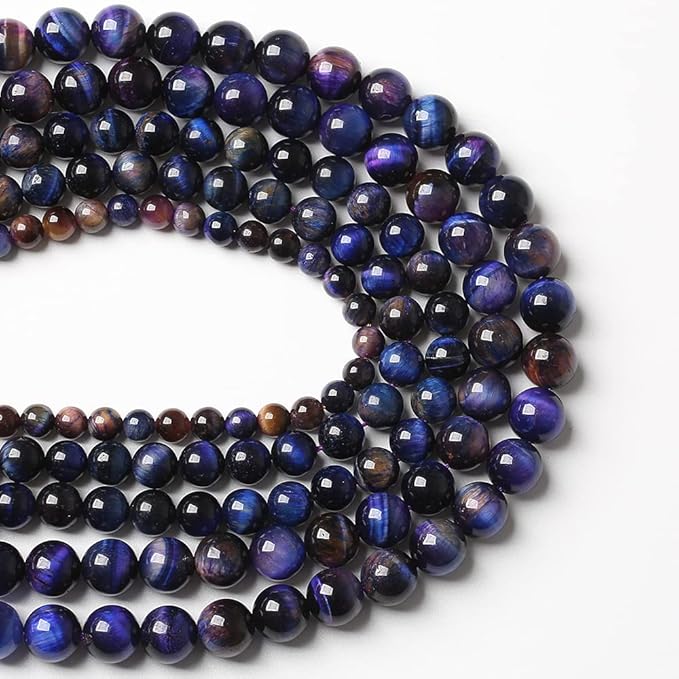 38pcs 10mm AAA Natural Tiger Eye Stone Beads Gemstone Round Spacer Loose Beads for Jewelry Making DIY Bracelet,Necklace, Earrings