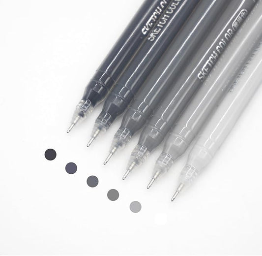 Gel Pens with Fine Point 0.6mm, 6 Colors Drawing Pencils for Adult Coloring Books Smooth Writing Pen Set for Journaling(Sketch Color)