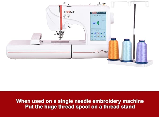Poolin Embroidery Machine Thread Richword Selected Green 4000M 40WT Polyester Embroidery Thread – Smooth, Strong Single Spool for Home & Commercial Machines 0832