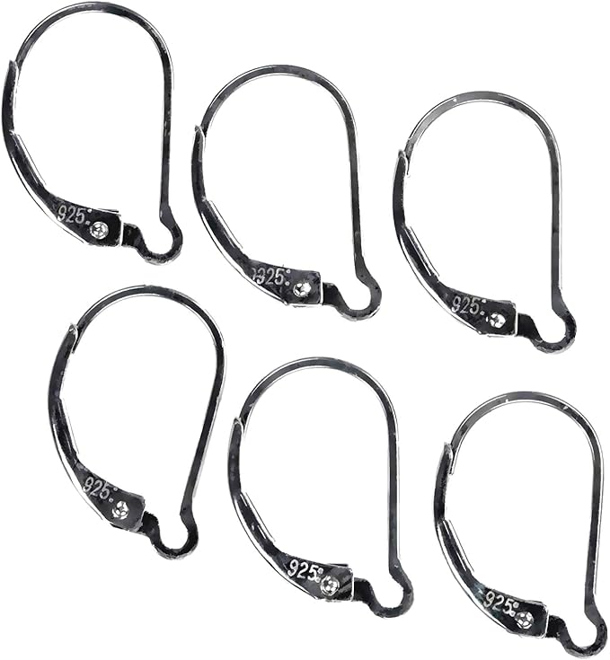 ugems interchangeable earring findings (3 pairs / 6 pieces) leverback made in usa stamped 925 sterling silver, earring findings with closed loop sku: j-4170