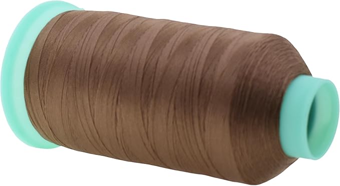 Mandala Crafts Size 69 210D T70 Bonded Nylon Thread - Coyote Brown 1500 YDs Tex 70 Heavy Duty Sewing Threads for Leather, Jeans, Weaving, Outdoor Marine Upholstery