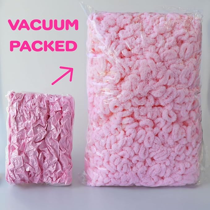 Beginner Craft Kit – Easy Loop Yarn Baby Blanket Kit for Adults & Kids, DIY Arm Knitting Kit with Soft Chenille Yarn, Perfect Handmade Gift (Pink)