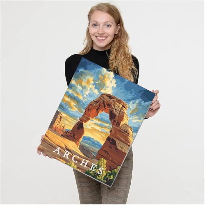 6 Pack Stamped Cross Stitch Kits for Adults - Cross Stitch Kits for Beginners,11 CT National Park Cross Stitch Patterns Dimensions DIY Counted Cross Stitch Kits for Adults Arts Craft 12x16 inch
