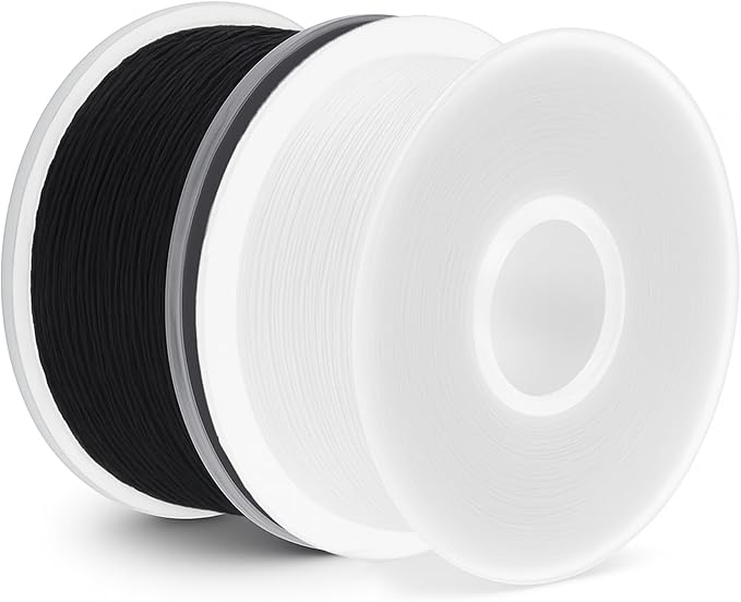 Mandala Crafts 144 Black White SA156 Prewound Bobbins for Singer Sewing Machine -15J SA156 Prefilled Bobbin Thread for Brother Sewing Machine and Embroidery
