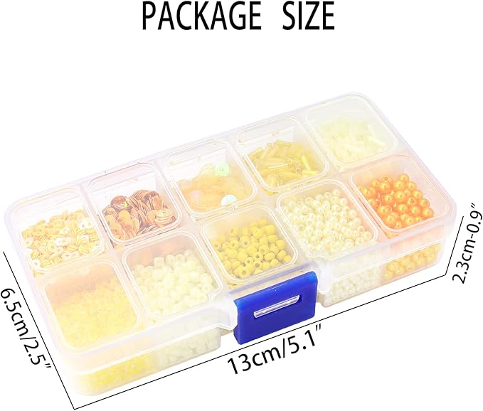 Assorted Beads for Jewelry Making, Glass Seed Bugle Tube Beads Loose Sequins Multiple Sizes for Crafts Sewing Jewelry Making
