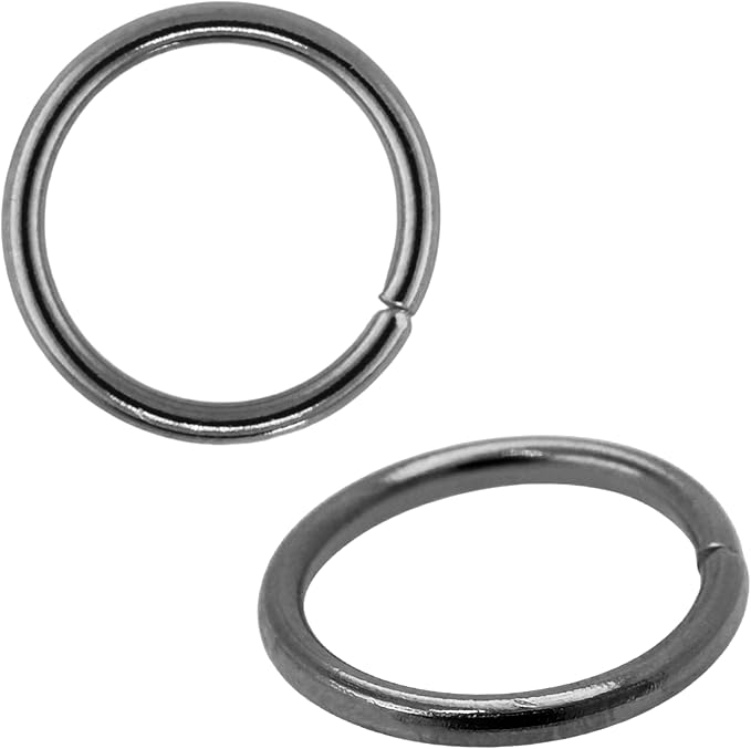 Mandala Crafts Assorted Gunmetal Jump Rings Jewelry Findings Metal O Rings for Jewelry Making Supplies - 200 14mm Small Open Jump Rings Kit for Necklace Earring
