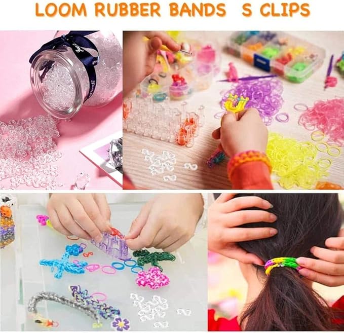 Rolybag 400Pcs S Clips Rubber Band Loom Band S Clips for Loom Bracelets Plastic Connectors Supplement Kit and DIY Bracelet Making (400-Clear)
