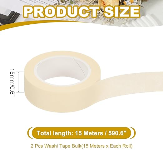 PATIKIL 33 Yard Washi Tape, Colored Masking Tape Adhesive Decorative Stickers for DIY Craft Art Gift Wrapping Journal Scrapbook Planner, Brown