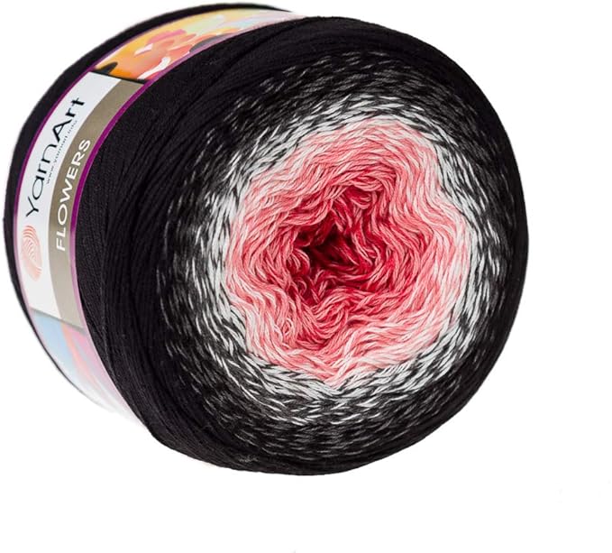 YarnArt Flowers – Gradient Cotton Acrylic Blend, 250g (8.8 oz), 1094 yds, Lightweight Sport Yarn for Crochet, Knitting, Shawls, Summer Projects (260)