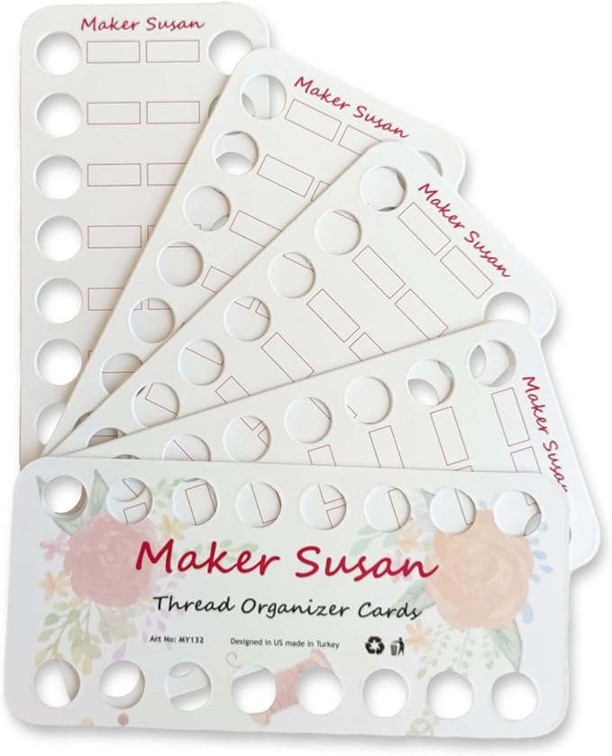 5 Pack Embroidery Thread Organizer Cards, Embroidery Floss Organizer Holder 16 Positions Cross Stitch Bobbin for Floss, Craft DIY Sewing Storage, Cardboard Floss Bobbins, Thread Keeper