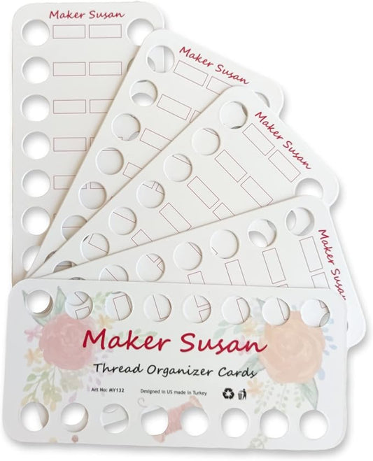 5 Pack Embroidery Thread Organizer Cards, Embroidery Floss Organizer Holder 16 Positions Cross Stitch Bobbin for Floss, Craft DIY Sewing Storage, Cardboard Floss Bobbins, Thread Keeper