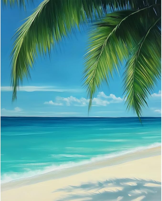 Natuyalo Beach Landscape Paint by Numbers Kit for Adults - Beginner Seaside View - Adult Paint by Number Kits on Canvas - DIY Acrylic Painting Kits for Gift - 16x20 Inch