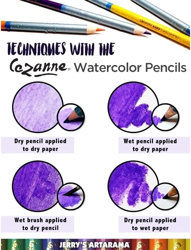 Creative Mark Cezanne Watercolor Pencil Set of 72 - Professional Artist Quality Soft Core Leads for Watercolour Painting, Coloring, Drawing, Layering, Blending, Shading, Use Wet or Dry