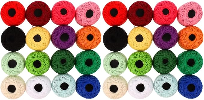 32 Rolls Cross Stitch Thread Sewing Machine Thread Kit Cross Stitching Crochet Size 10 Embroidery Sewing Machine Convenient Embroidery Manual Cotton