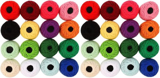 32 Rolls Cross Stitch Thread Sewing Machine Thread Kit Cross Stitching Crochet Size 10 Embroidery Sewing Machine Convenient Embroidery Manual Cotton