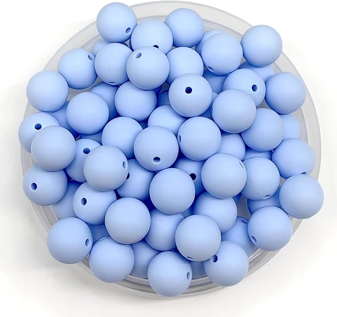 60Pcs 15mm Round Rubber Silicone Bead Bulk Loose Beads Gorgeous Making Kit for Keychain Tassels Necklace Bracelet Jewelry DIY Crafts Making