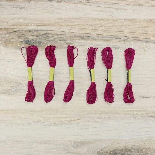 embroidery floss pack – 6 skeins, 8.7 yards each – wine red embroidery floss for needlework, diy bracelets, crafting, weaving