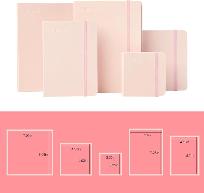 CuppaClip Watercolor Journal 300GSM Fine Grain Art Supplies for Adults Kids Watercolor Pad Wet Media Painting Wood Pulp Paper (Pink, 4.9x4.9in)