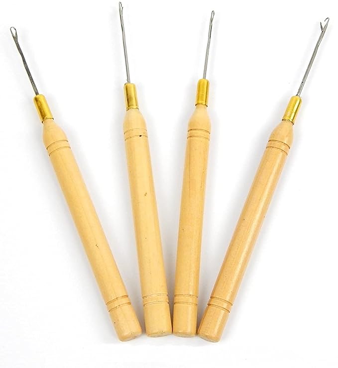4 Latch Hook Crochet Needles/microneedle for Hair Extension, feather and Dread Maintenance Installation