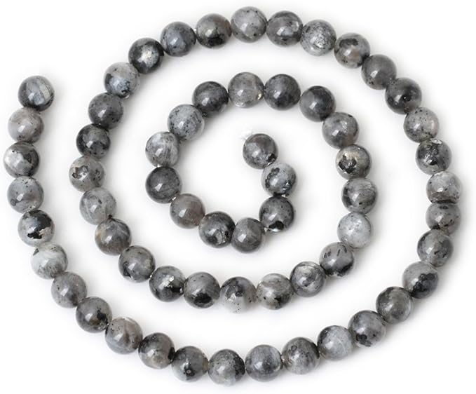 cheavian 60pcs 6mm natural black labradorite gemstone round loose beads crystal energy stone for diy jewelry making 1 strand 15"
