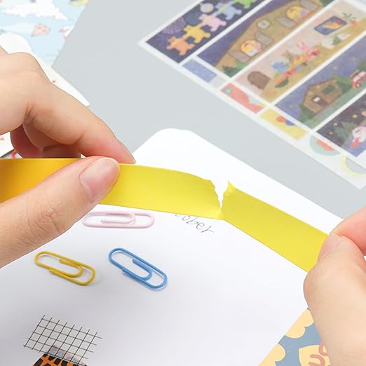 NatSumeBasics 3 Yellow Washi Tapes Plain Decorative Masking Tape, 32 Feet Self-Adhesive Tapes for Packaging Decor Journals Scrapbooks Planners DIY Crafts Gift (Yellow)