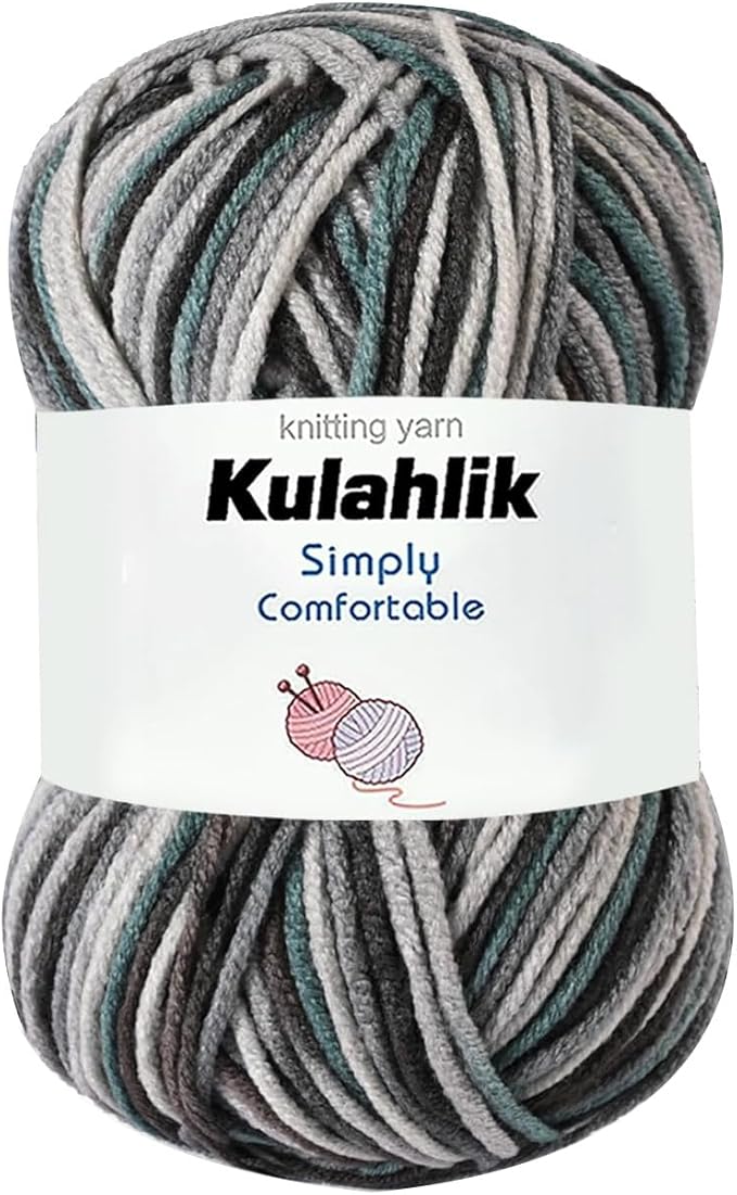 50g(1x50g) Acrylic Yarn for Crocheting and Knitting, Colorful Gradient Yarn Thread, 1 Rolls Skeins, Multicolor Hilo Acrílico, Perfect for DIY Crafts Project