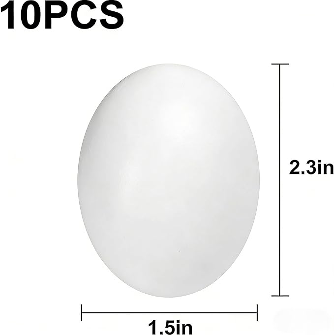 10 Pcs Wooden Easter Egg DIY Painting Kit ，Graffiti Art Crafts Spring Paint Your Own Easter Party Egg Statues ，Brushes Acrylic Paints Party Favor for Easter Spring Party Decorations