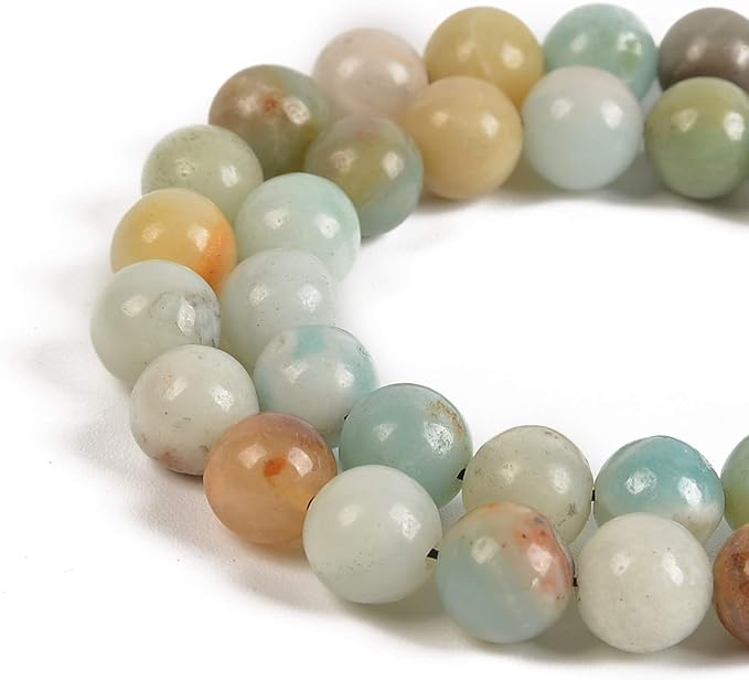 45pcs 8mm Natural Mixedcolor Amazonite Gemstone Round Spacer Loose Stone Beads for Jewelry Making 15.5" 1 Strand (Mixedcolor Amazonite, 8mm 45Beads)