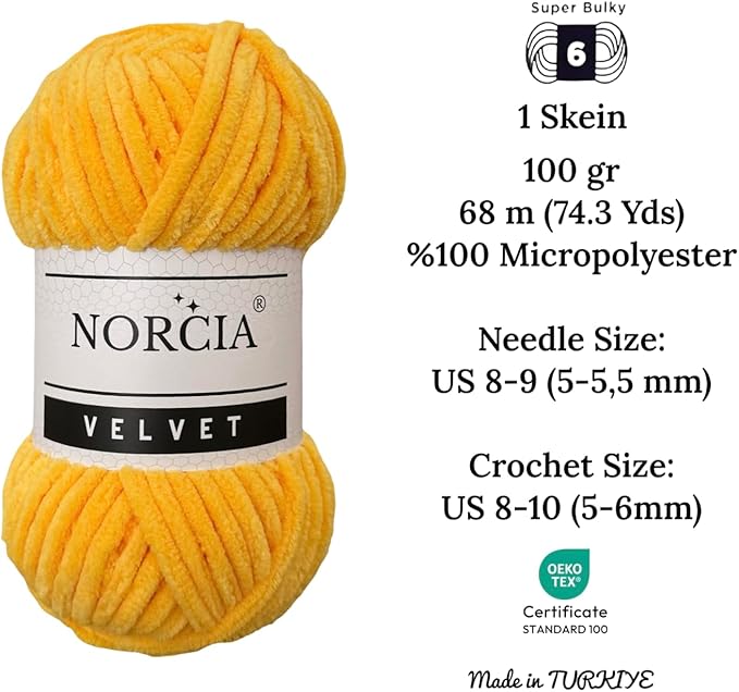Soft Velvet Yarn Chenille for Crocheting Super Bulky 3x100g (3x74.3 yds) Baby Blanket Yarn for Knitting Amigurumi