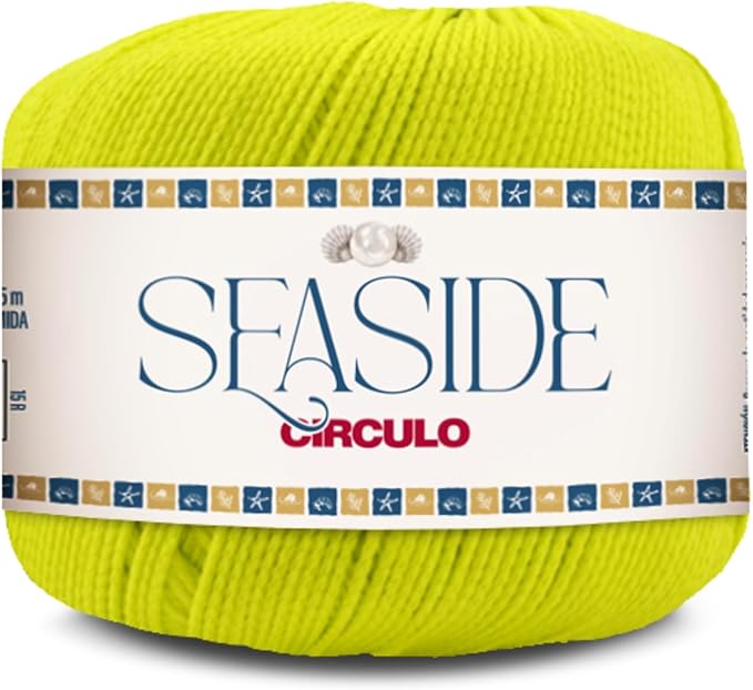 CIRCULO Seaside Yarn, Perfect for Beachwear, Bikinis & Cover-Ups, Quick-Drying & Lightweight, Fingering Weight, 100% Polyamide, 180.4 yds, 50g (1729 - Neon Yellow)
