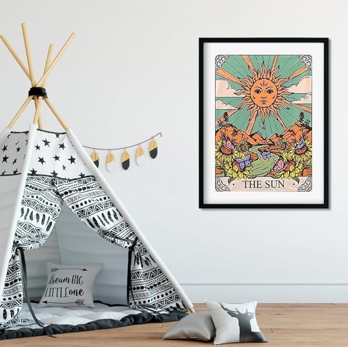 3 Pack Tarot Cards Stamped Cross Stitch Kits - Sun Moon Stars Embroidery Kits for Beginners Adults,11 CT Patterns Dimensions Counted Cross Stitch Kits Arts Craft Kits 12 x 16 inch