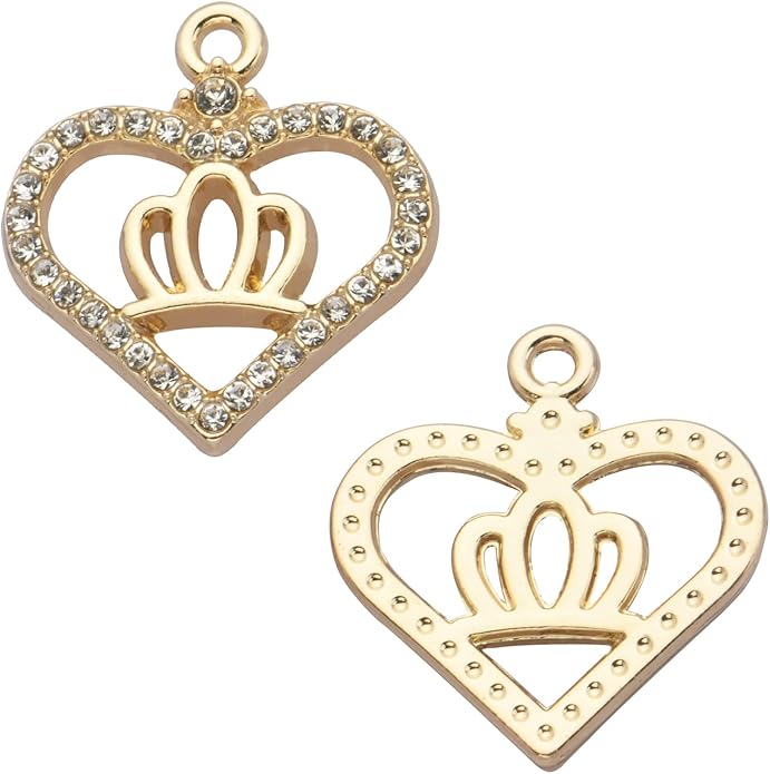 Pack of 20 Rhinestone Charms Gold Plated Pendants Pave Crystal Accessories for Necklace Bracelet Jewelry Making DIY Crafting