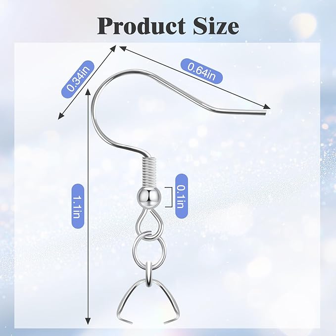 earring hooks 50pcs/25pairs, stainless steel ear wires fish hooks, hypo-allergenic jewelry findings parts for diy jewelry making