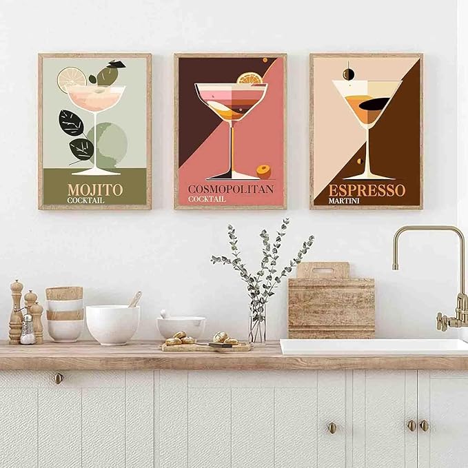 6 pack cocktail cross stitch kits for adults beginner,counted cross stitch kits printed stitching cute patterns dimensions needlepoint art crafts embroidery kits for adults beginners (9.8x13.7 inch)