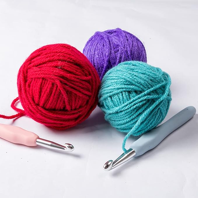 Crochet Hooks 6.5mm 7.0mm 8.0mm Crochet Needles QLRFFLJOY 3 pcs Crochet Hook Set DIY Yarn Weaving Tools for Knitting Gloves, Shoes, Bags, Hats, Socks, Scarf