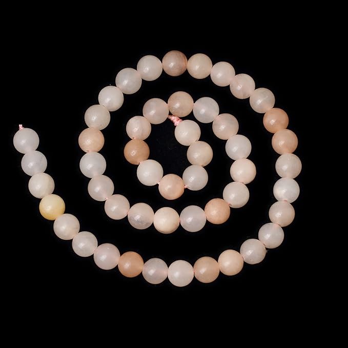 cheavian 45pcs 8mm natural pink aventurine gemstone round loose beads stone beads for jewelry making diy findings 1 strand 15"