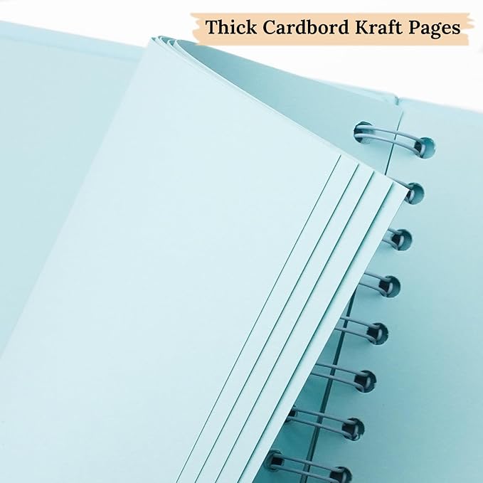 Scrapbook 7x7 Inch DIY Scrapbook Album Hardcover Kraft Paper Scrap Book Photo Albums 40 Pages Perfect for 4x6 / 5x7 Photos Memory Book for Family, Wedding