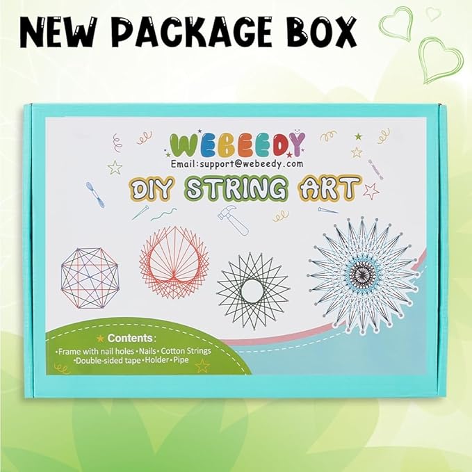 WEBBEDY 3D String Art Kit DIY Bee String Arts and Craft Kits for Adults Beginners Include All Necessary Accessories and Wooden Frame, Home Wall Decorations Unique Gift