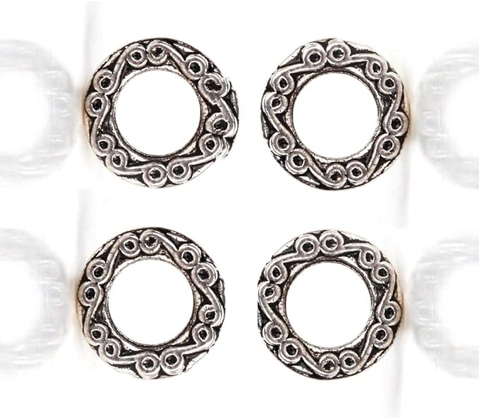 RUBYCA 50pcs Tibetan Silver Tone Spacer Beads Fit European Charms Bracelet Ring Infinity Ornament