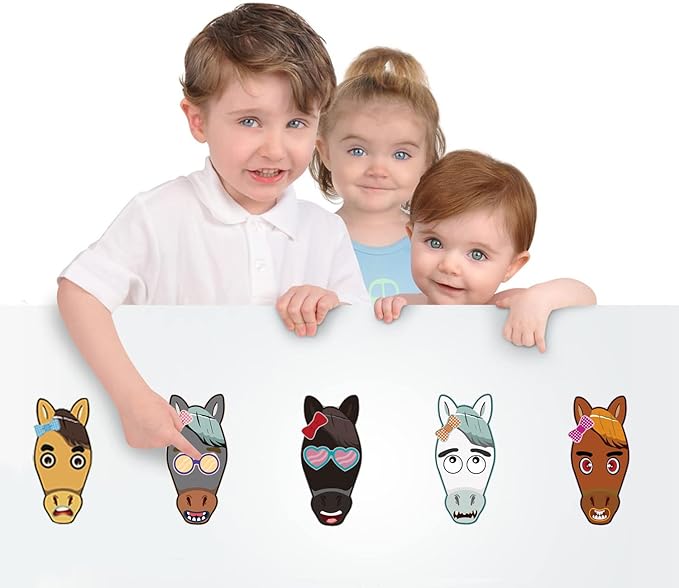 24 sheets 8.27''×5.9'' make your own horse stickers for kids toddlers, make a face stickers for kids party favors activities