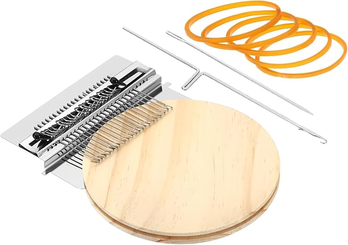 PATIKIL 21 Hooks Mini Weaving Machines Kit, Metal Quickly Small Darning Weave Tool with Accessories for Mending Knitting Stitching Clothes DIY, Style 1