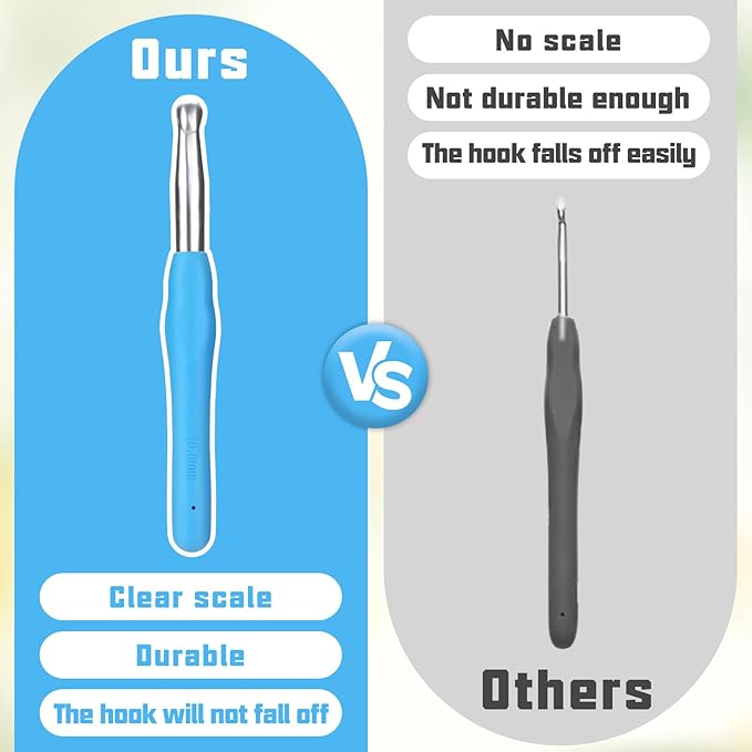 Crochet Hook, 10.0 mm Ergonomic Crochet Hook, Crochet Needles, Ergonomic Handle, Knitting Needles with Soft Handle Beginners and Experienced Crochet Hobbyists (10.0 mm)