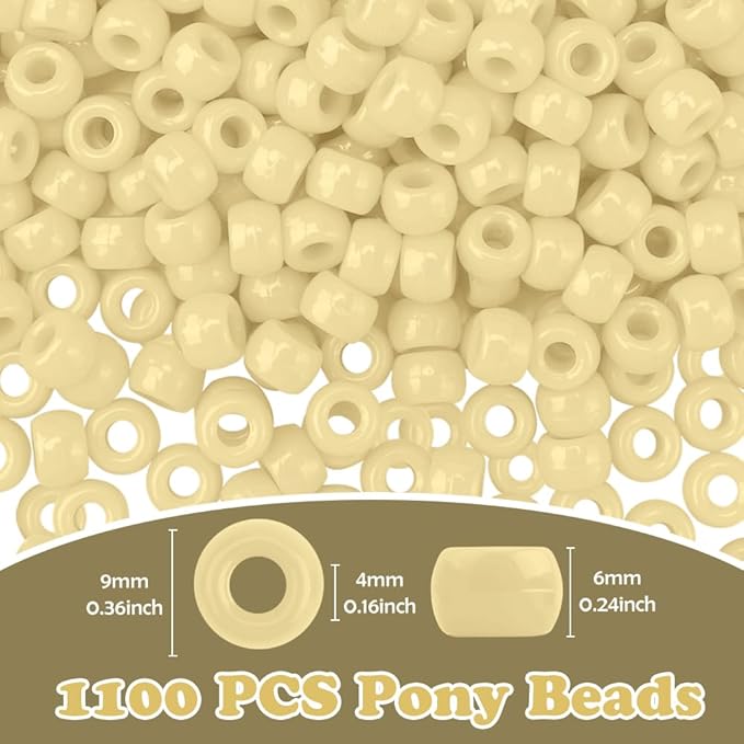 1100pcs Pony Beads,Bulk Beads for Jewelry Making Friendship Bracelet,Crafts Pony Bead for Bracelets Making,Hair Bead for Braids for Women