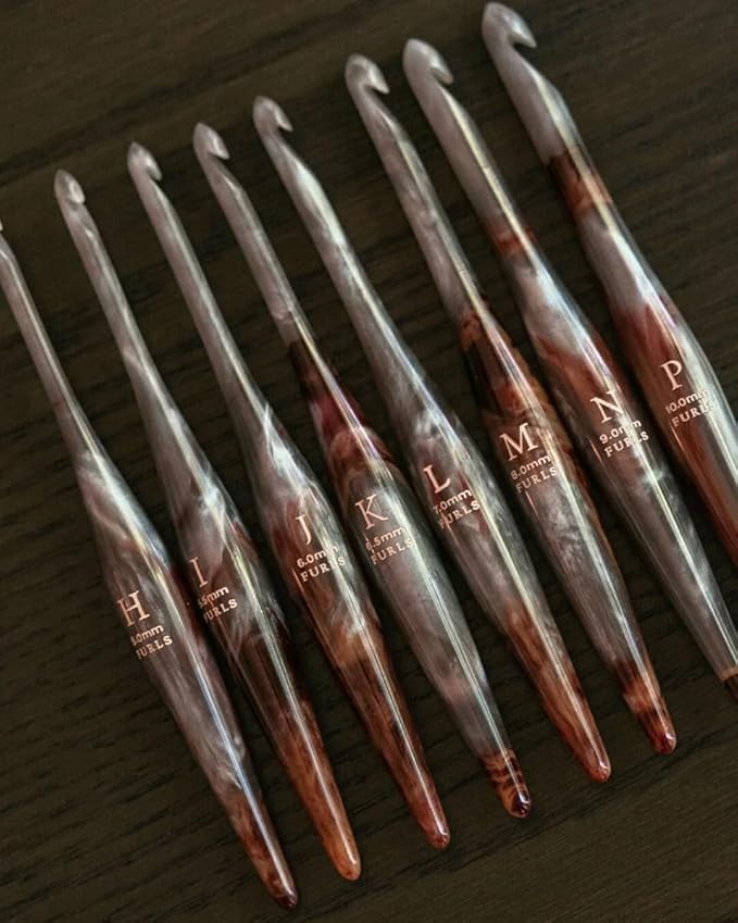 Furls Crochet Hook, Limited Edition Immortal Streamline Resin, Ergonomic Handle Crochet Hooks 7" (Immortal, L - 7.00MM)