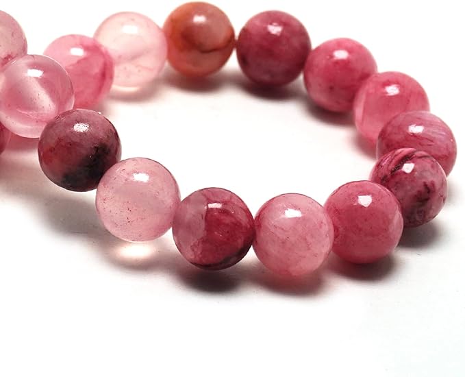 Jade Stone Beads Gemstone Beads for Jewelry Making - 6mm Round Loose Beads for Bracelets(59-62pcs, Blood-red Persian Jade)