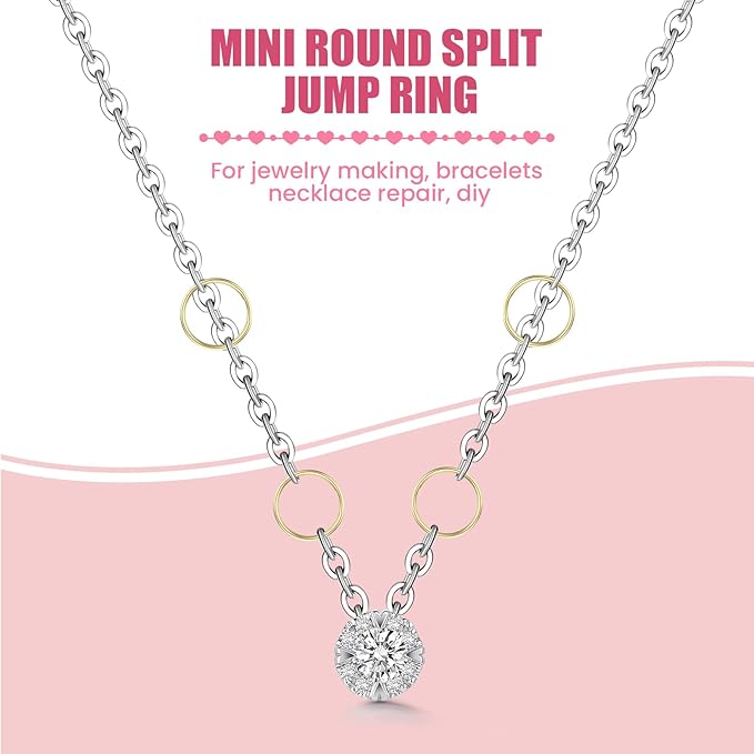 500 Pcs Double Open Jump Rings Kit, Zinc Alloy Mini Round Split Craft Jump Keychains Key Ring with Double Loops Connectors for Jewelry Making, Bracelets, Necklace, DIY (5, 6, 8, 10, 12mm)