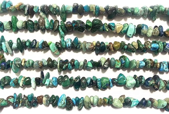 7-8mm Natural Azurite Fynchenite Gemstone Chips Beads Healing Crystals Waist Bracelets Necklace Kit Irregular Stone DIY Crafts Design Jewelry Making